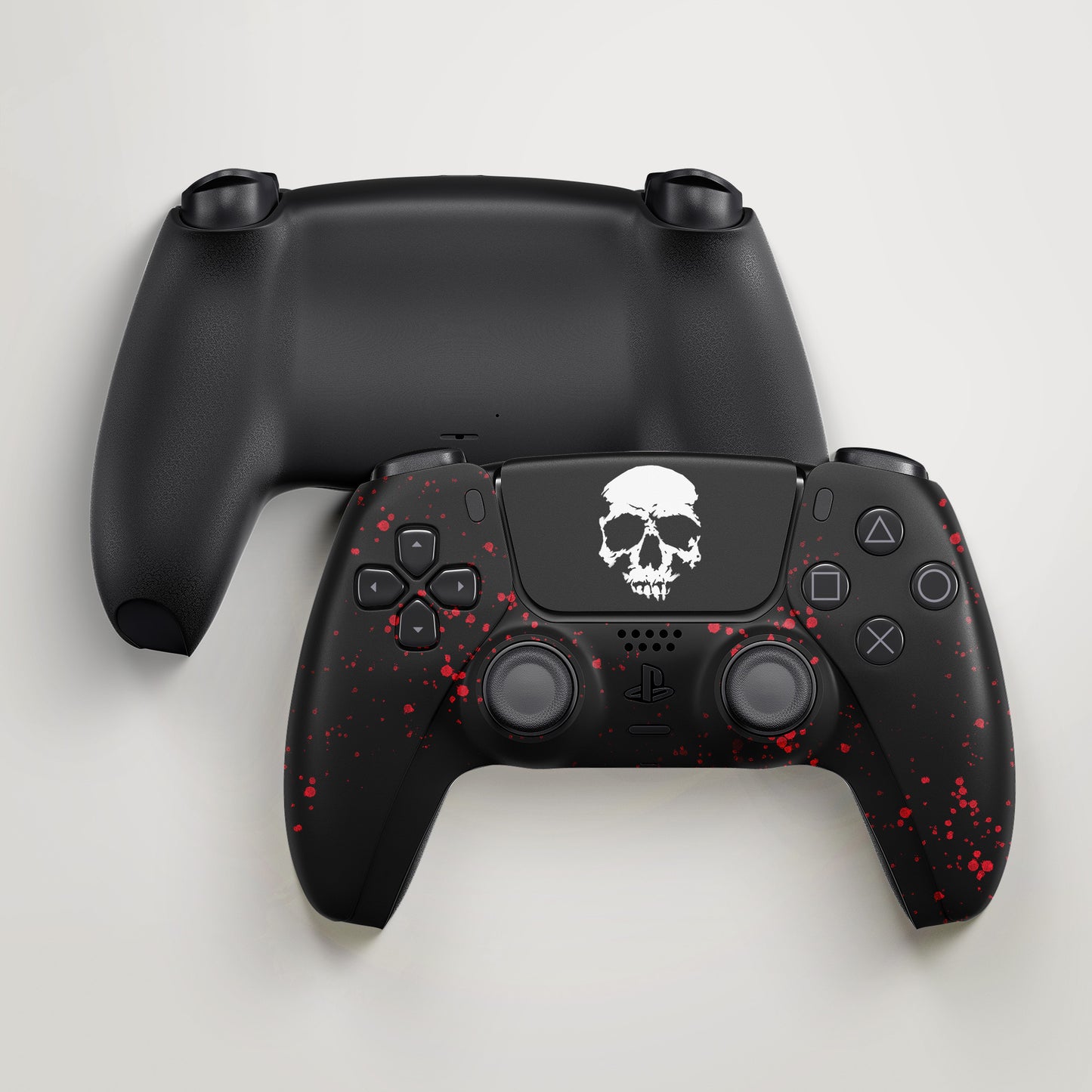 PS5 SKULL BLOOD SPLATTER BLACK CONTROLLER