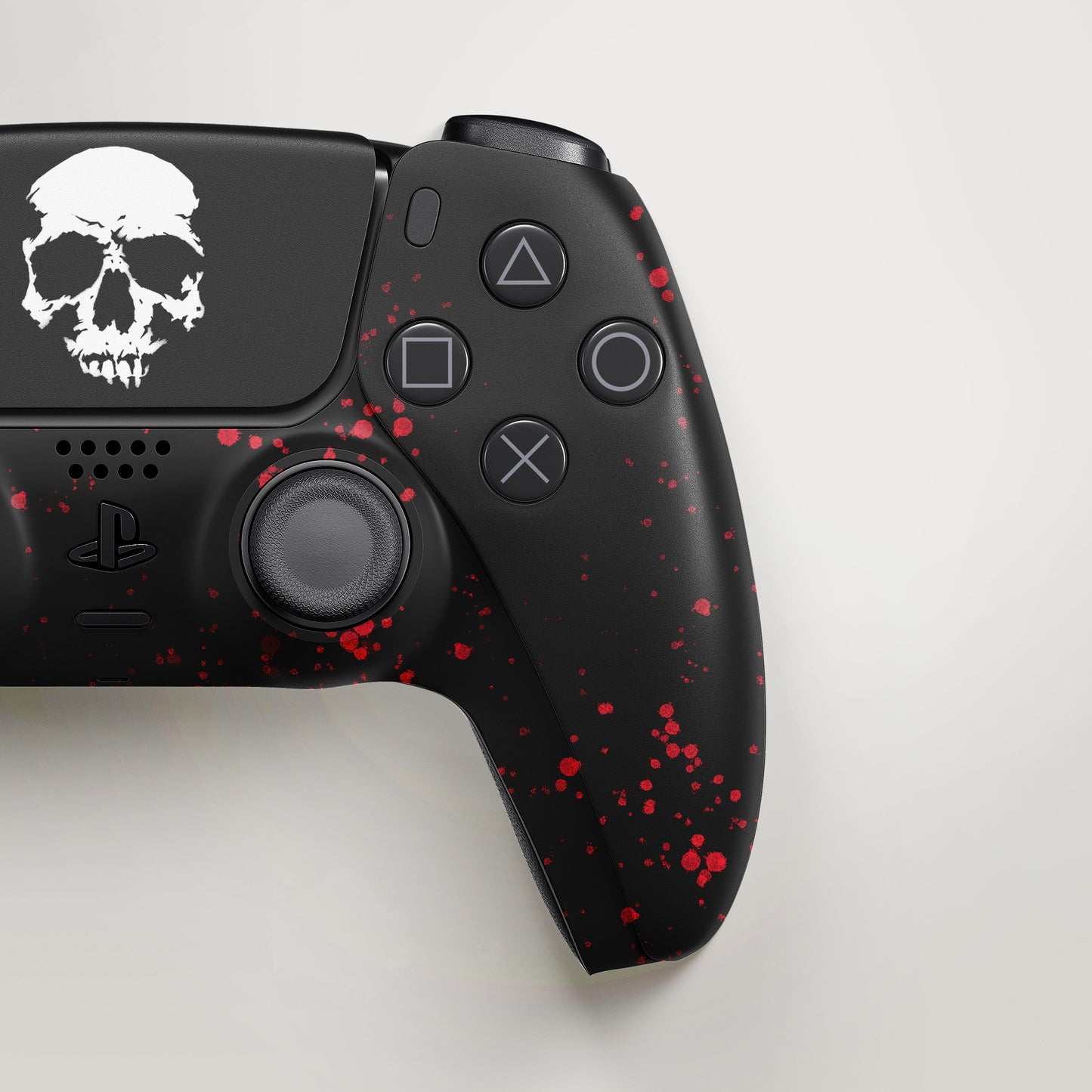 PS5 SKULL BLOOD SPLATTER BLACK CONTROLLER