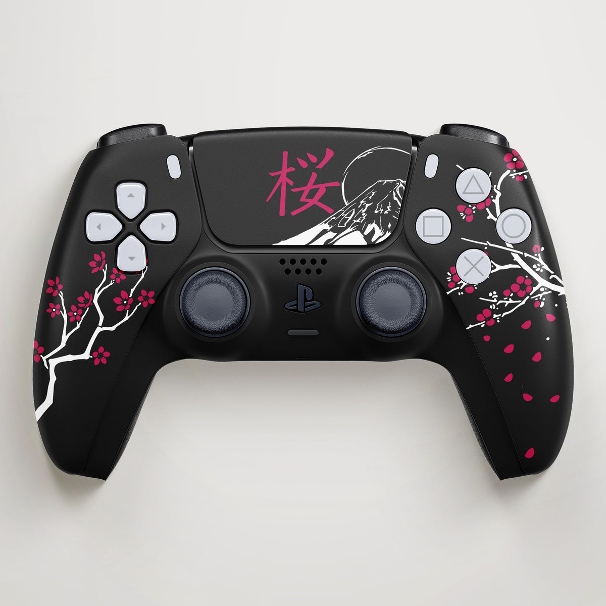 PS5 SAKURA CHERRY BLOSSOM BLACK CONTROLLER