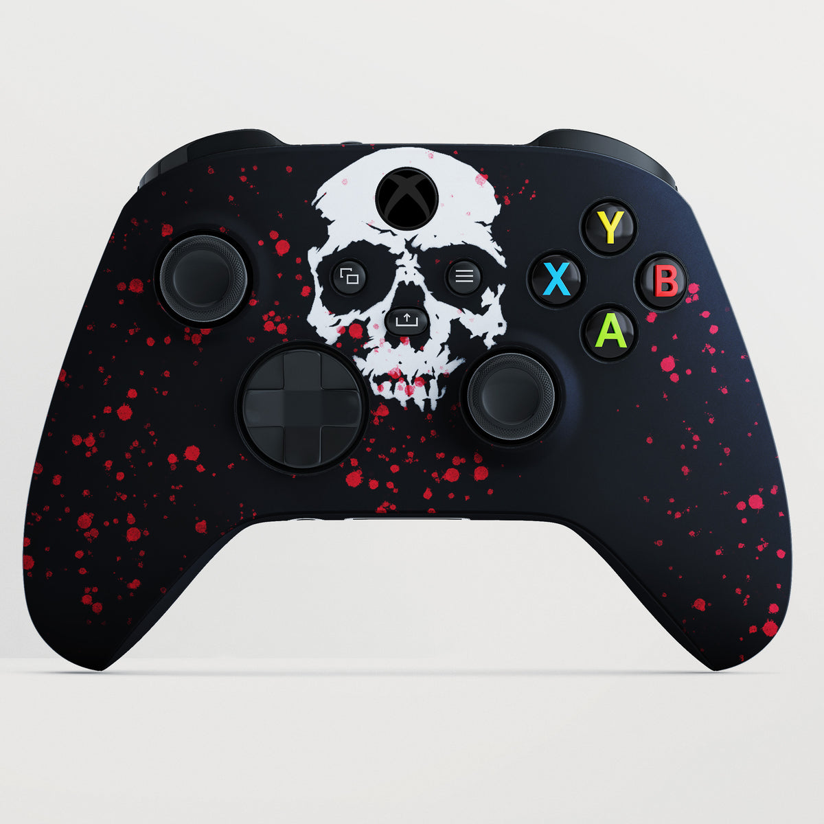 XBOX SKULL BLOOD SPLATTER BLACK CONTROLLER