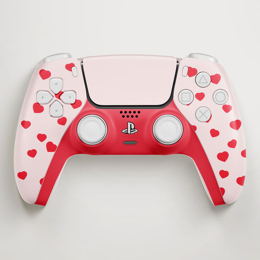 PS5 RED HEARTHS PASTEL PINK CONTROLLER