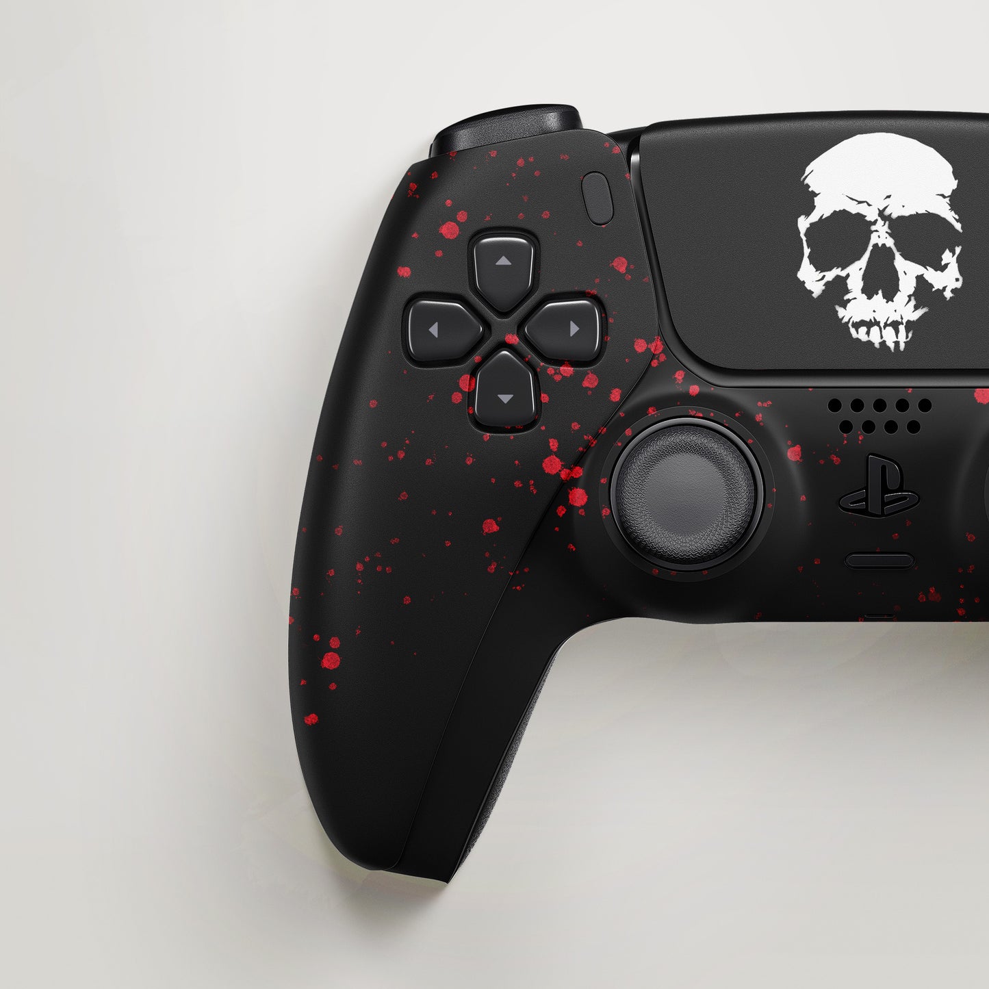 PS5 SKULL BLOOD SPLATTER BLACK CONTROLLER